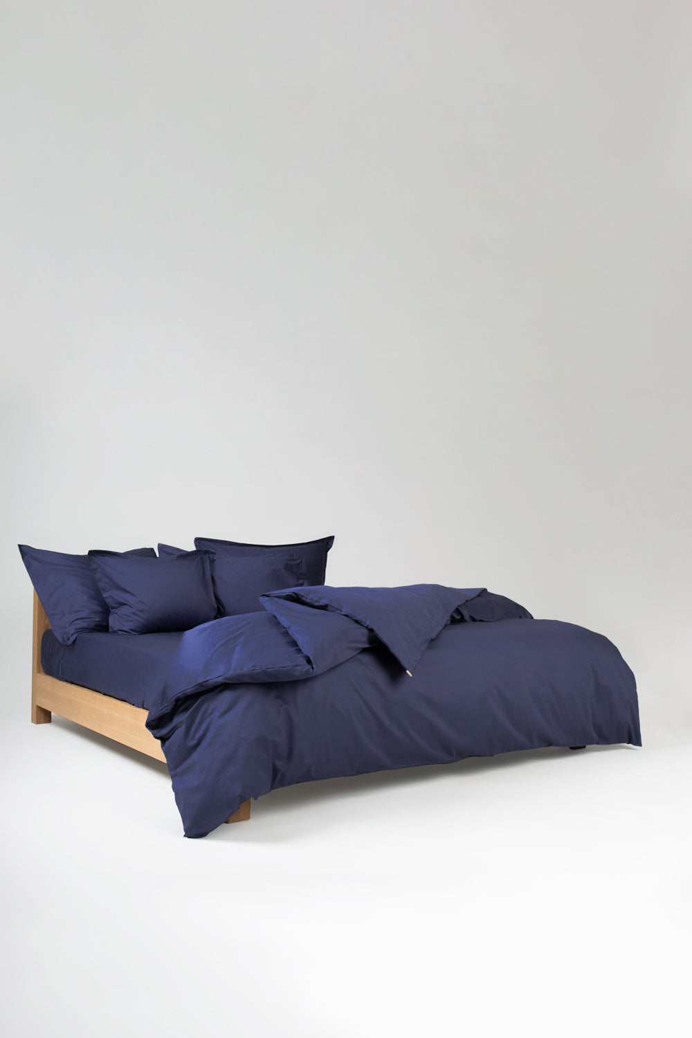 navy blue cotton bedding set